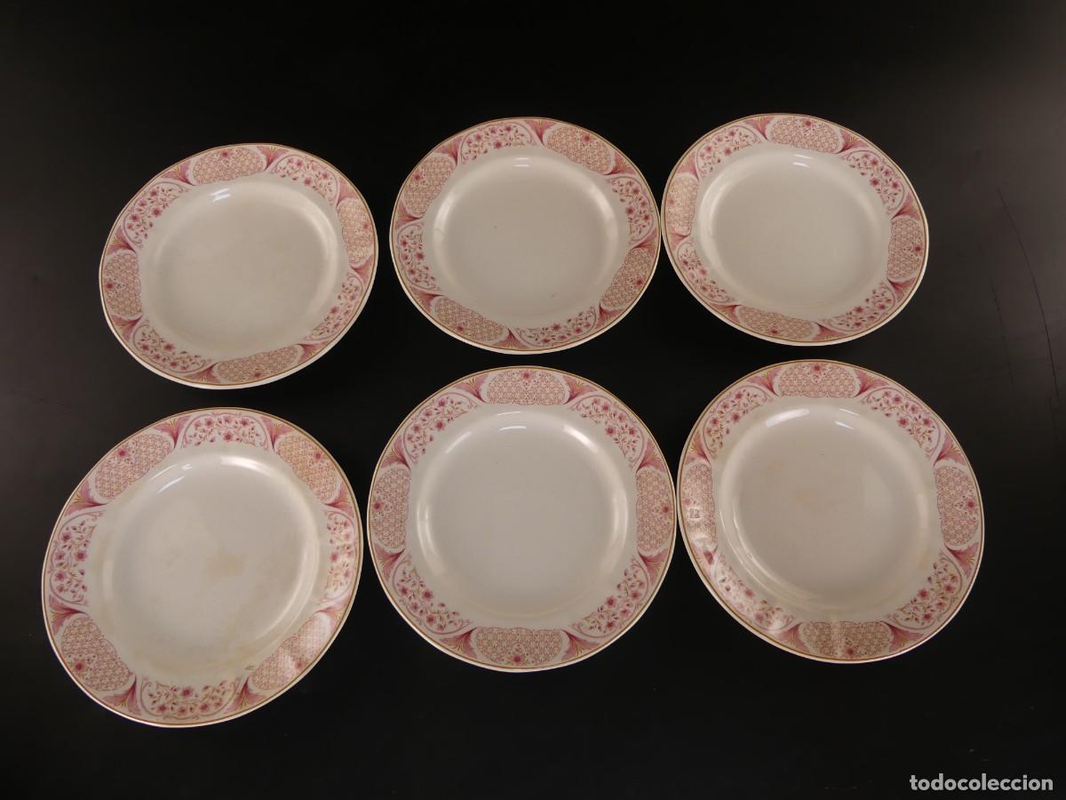 Antig&uuml;edades: JUEGO DE 6 PLATOS DE PORCELANA LA CARTUJA PICKMAN SEVILLA