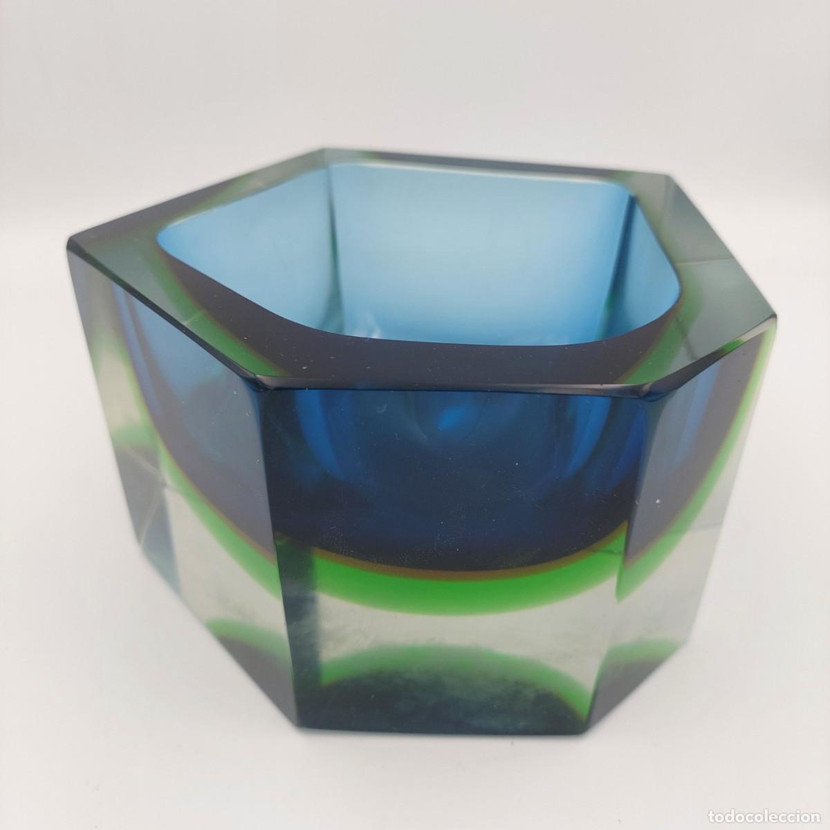 Antiquit&eacute;s: Cenicero de cristal Murano Flavio Poli