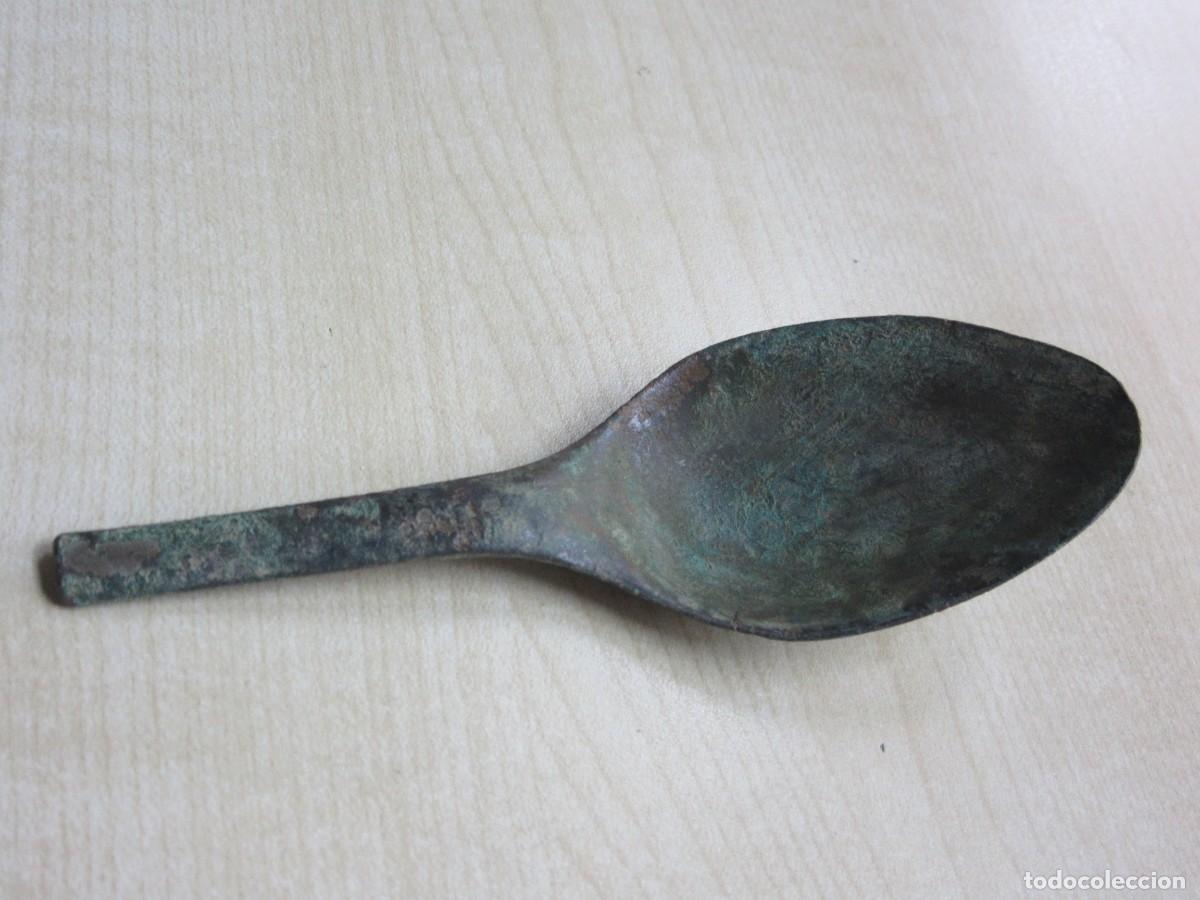 Antiques: Cuchara grande de bronce Posible S XVIII-XIX Medidas 11.7 x 3,8 cm