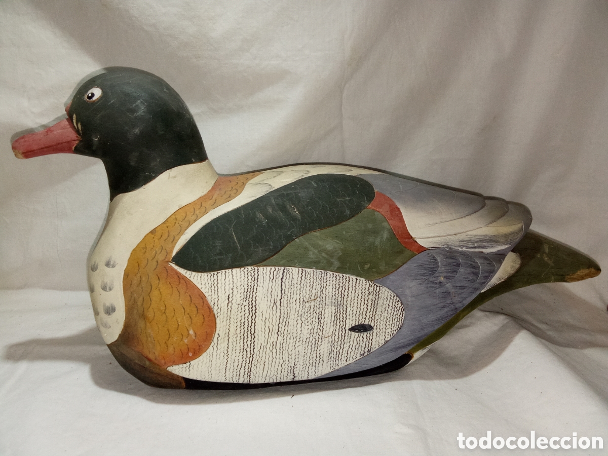 Antig&uuml;edades: PRECIOSO PATO SE&Ntilde;UELO DE CAZA EN MADERA DE BALSA