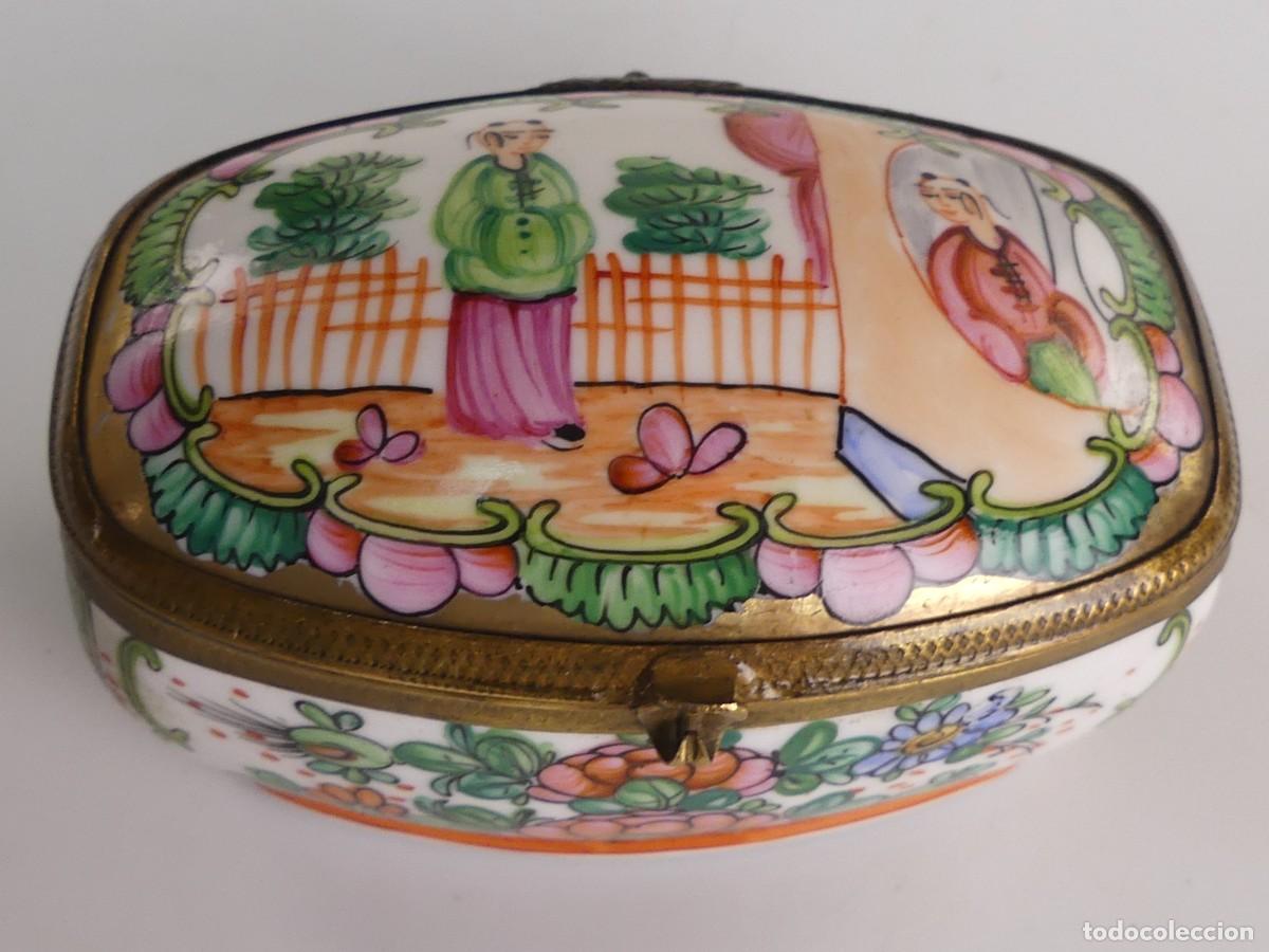 Antiques: BONITA CAJA JOYERO DE PORCELANA DECORADA A MANO