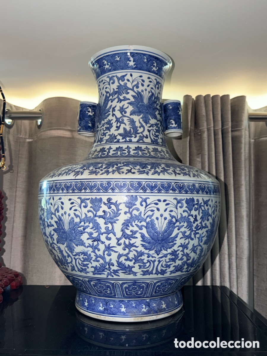 Antig&uuml;edades: Gran jarr&oacute;n chino azul y blanco. - Foto 6