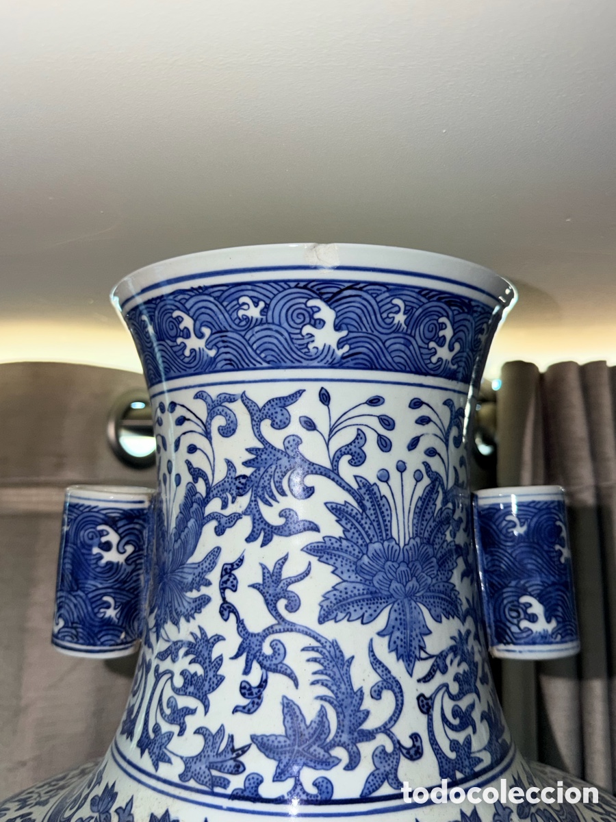 Antig&uuml;edades: Gran jarr&oacute;n chino azul y blanco. - Foto 7