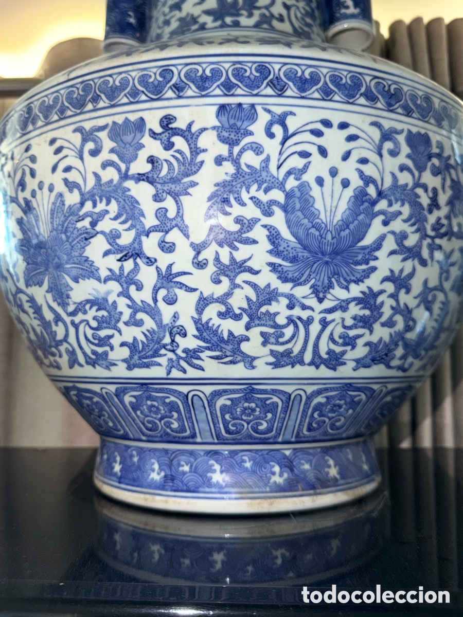 Antig&uuml;edades: Gran jarr&oacute;n chino azul y blanco. - Foto 8