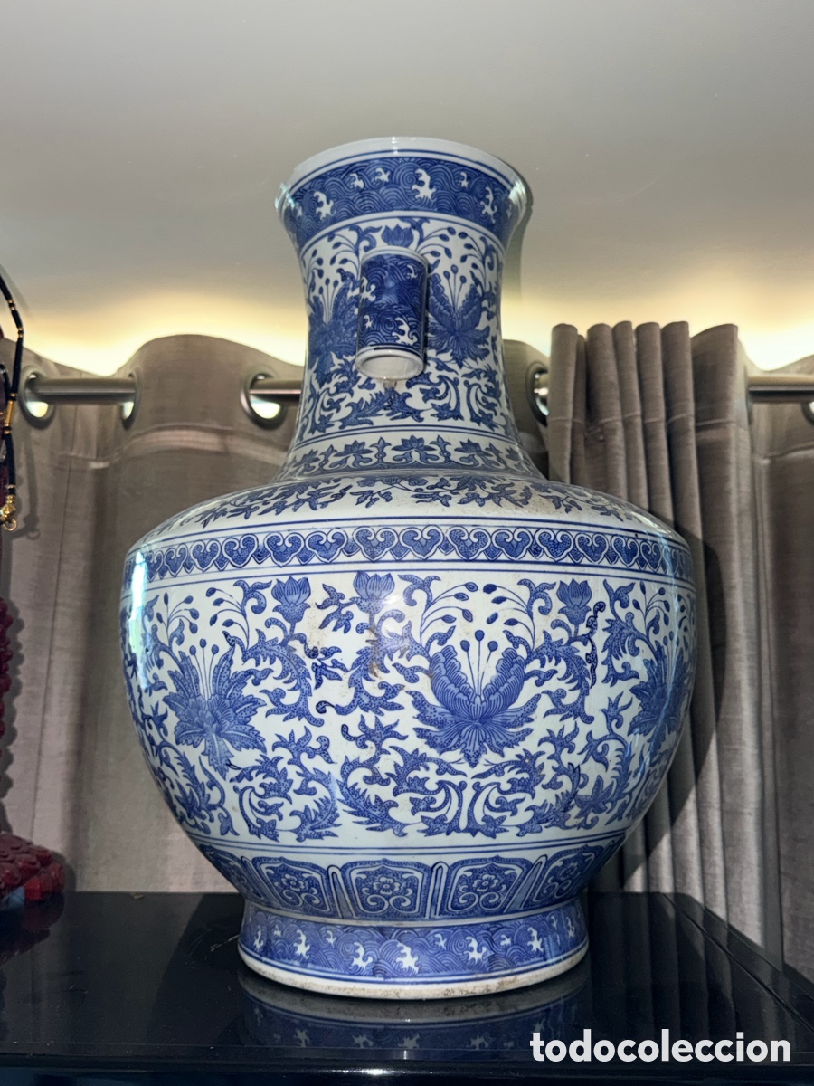 Antig&uuml;edades: Gran jarr&oacute;n chino azul y blanco. - Foto 9