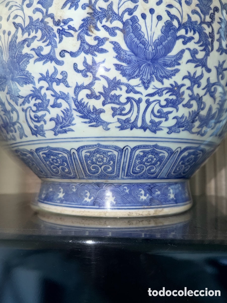 Antig&uuml;edades: Gran jarr&oacute;n chino azul y blanco. - Foto 11