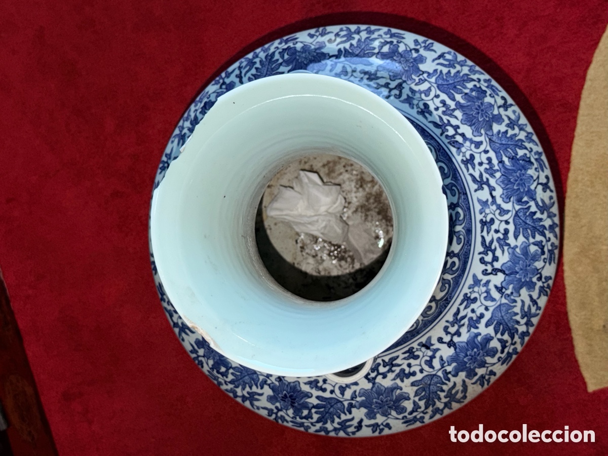 Antig&uuml;edades: Gran jarr&oacute;n chino azul y blanco. - Foto 12