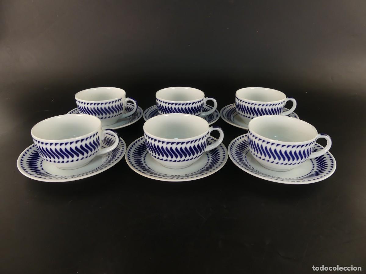Antig&uuml;edades: JUEGO DE 6 TAZAS Y 6 PLATOS DE PORCELANA DE SARGADELOS