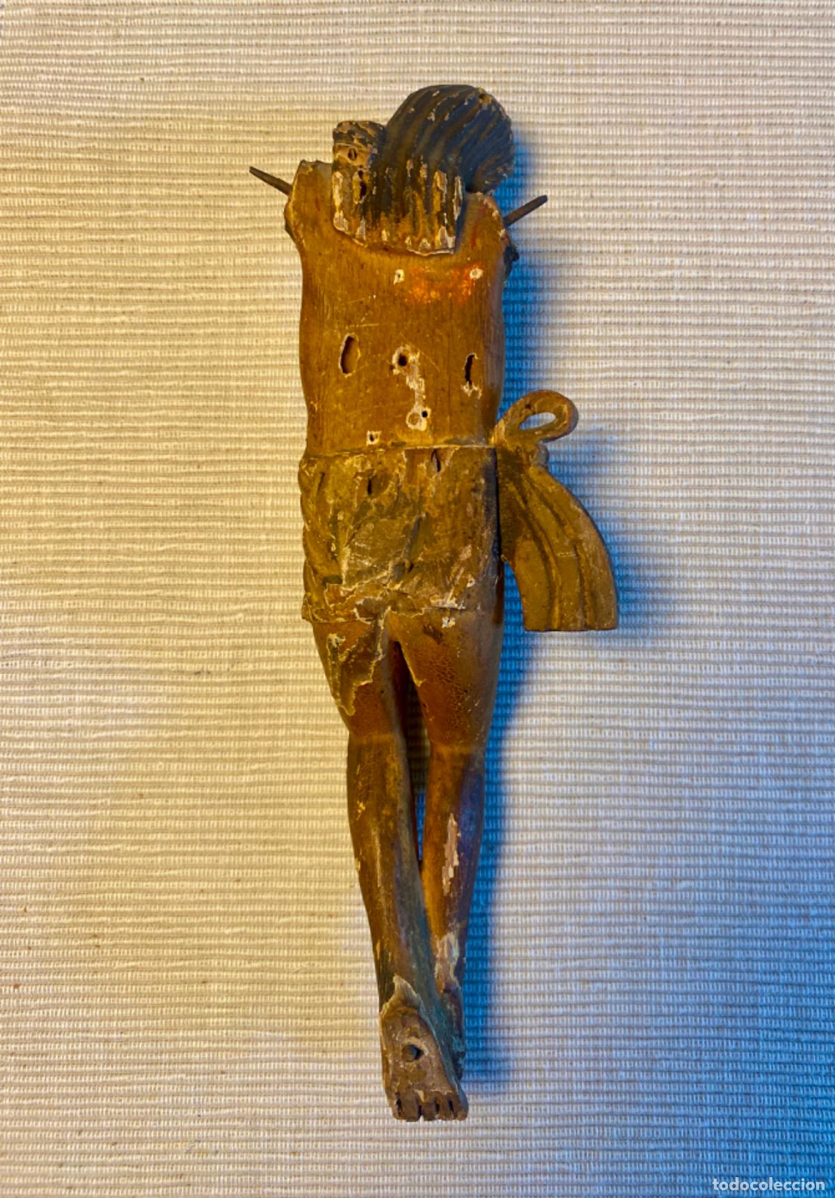 Antig&uuml;edades: ANTIGUO CRISTO DE MADERA POLICROMADA SIN BRAZOS - Foto 6