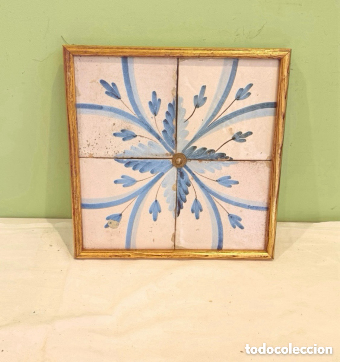 Oggetti Antichi: Antiguo Cuadro 4 Azulejos Valencianos Catalanes Siglo XVIII XIX