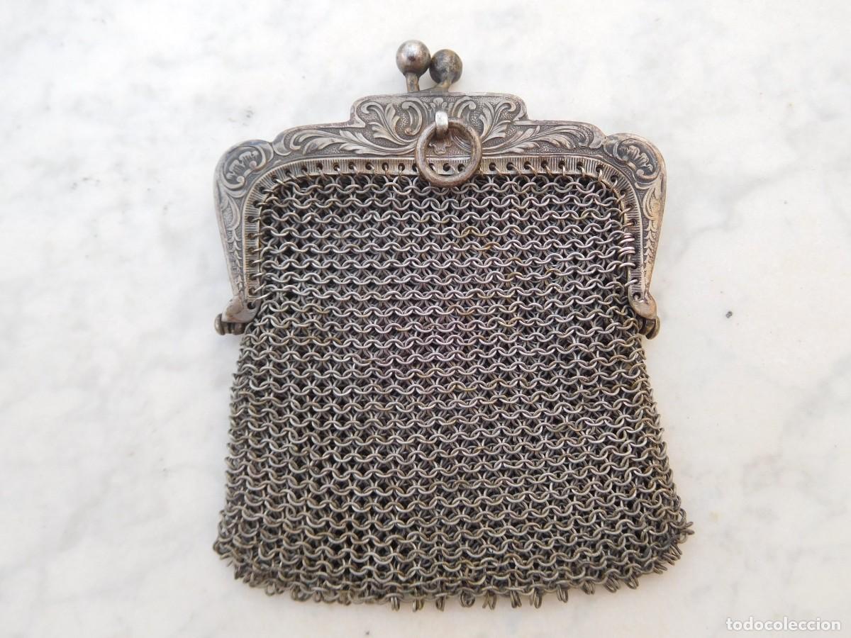 Antig&uuml;edades: Bolso de plata antiguo malla - Foto 1