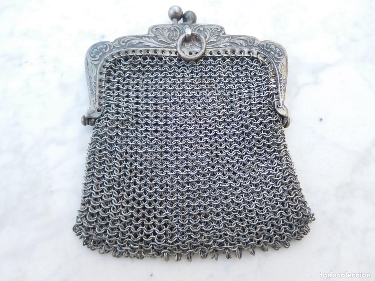 Antig&uuml;edades: Bolso de plata antiguo malla - Foto 2