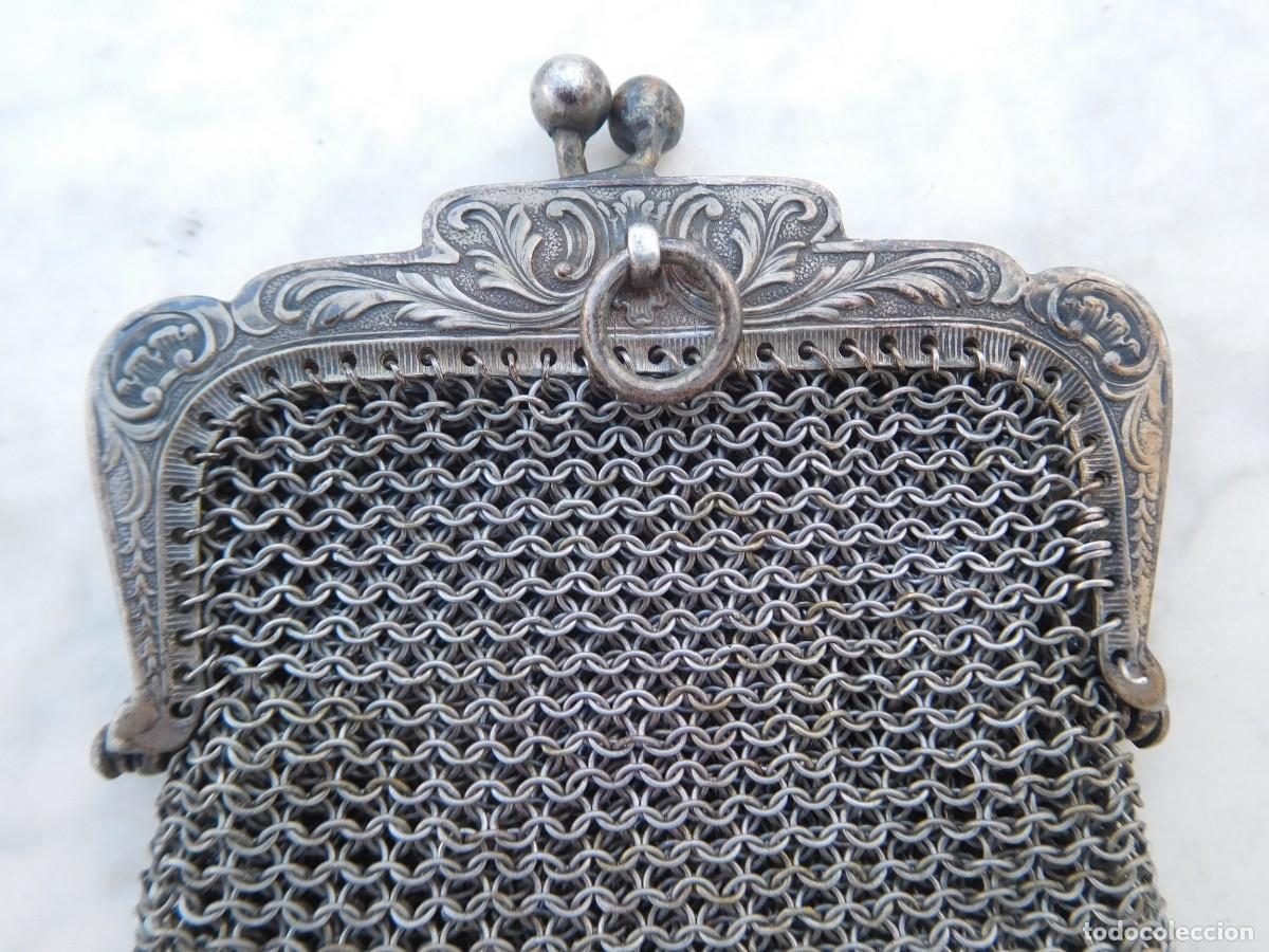 Antig&uuml;edades: Bolso de plata antiguo malla - Foto 3