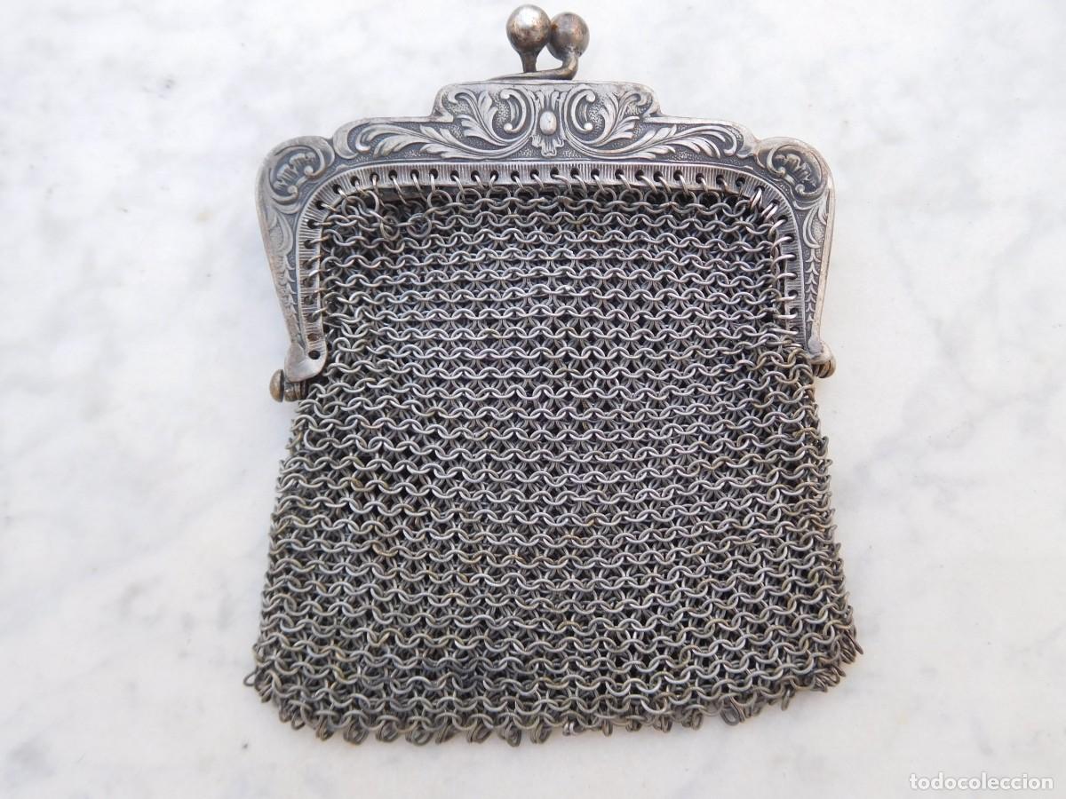 Antig&uuml;edades: Bolso de plata antiguo malla - Foto 4