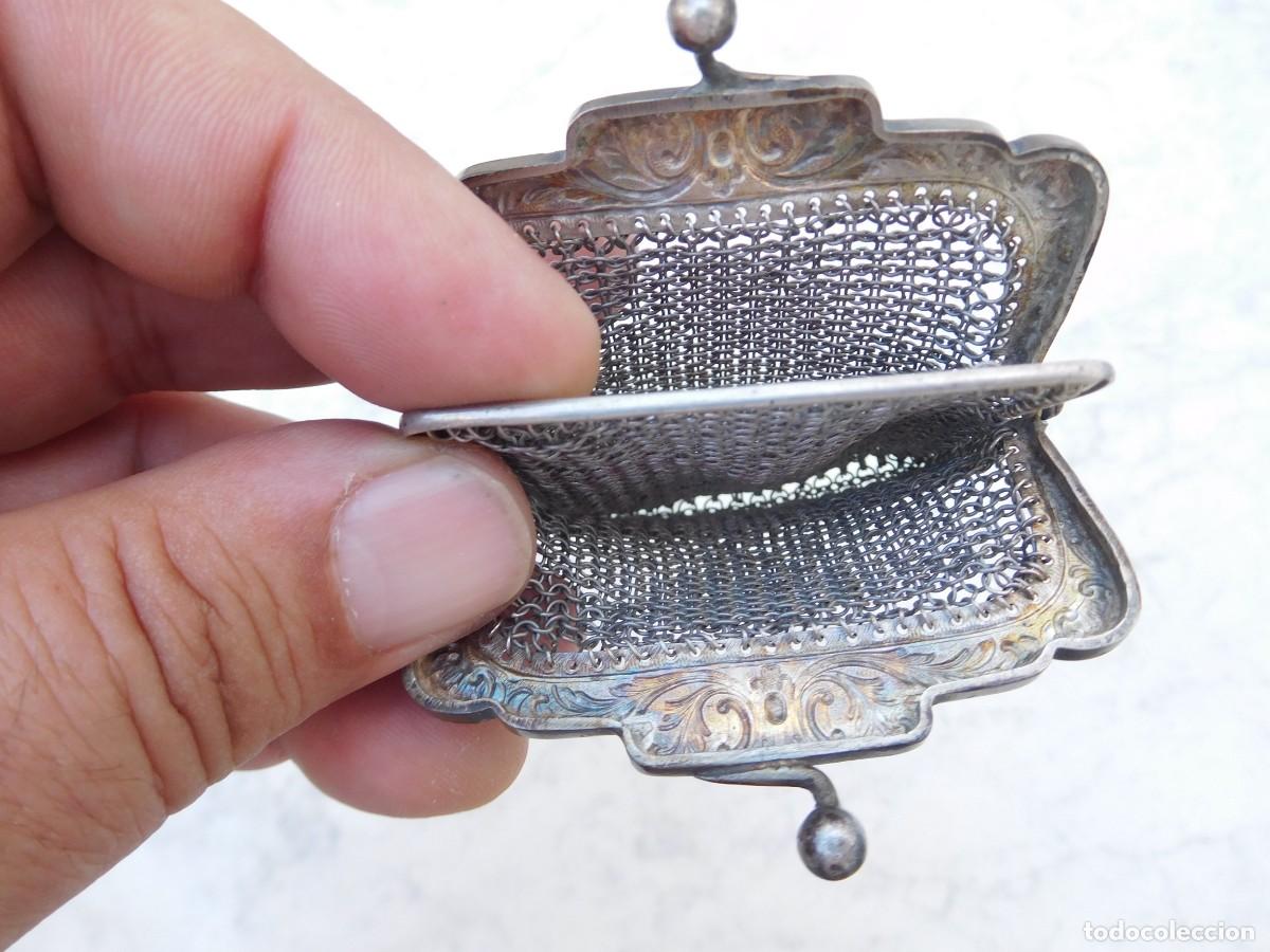 Antig&uuml;edades: Bolso de plata antiguo malla - Foto 9