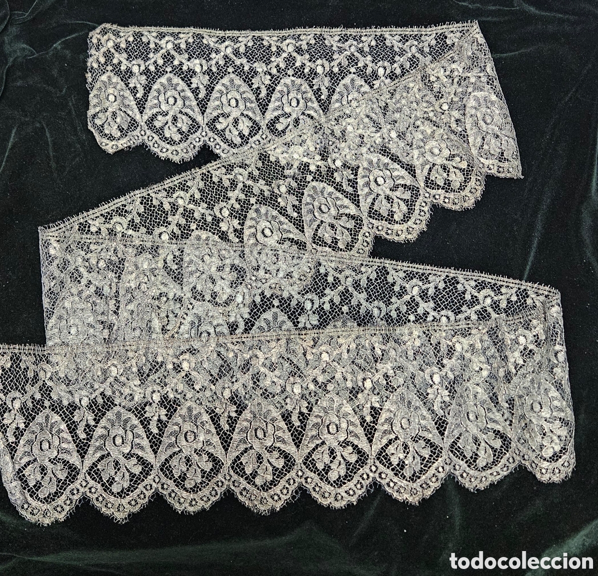 Antig&uuml;edades: MAGISTRAL BLONDA ANTIGUA DE ENCAJE DE PLATA FRANCESA.