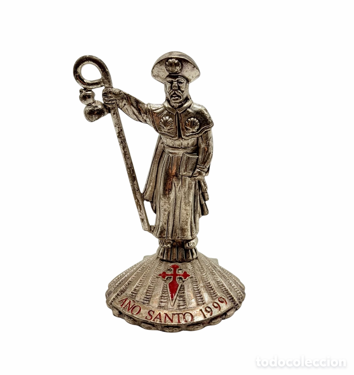 Antiques: Figura Plateada De Santiago