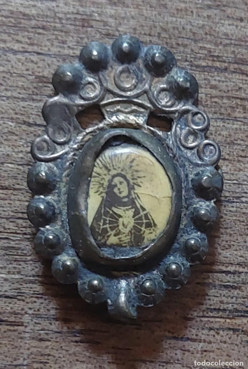 Antig&uuml;edades: Antiguo broche aguja virgen siete pecados