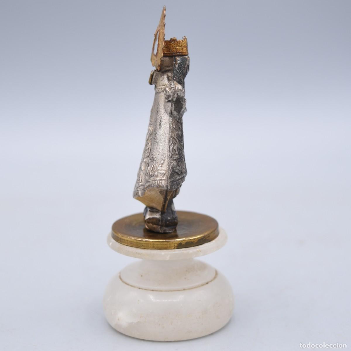 Antig&uuml;edades: Virgen antigua sobre base de alabastro - Foto 4