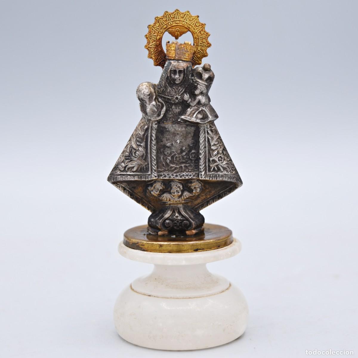 Antig&uuml;edades: Virgen antigua sobre base de alabastro - Foto 6