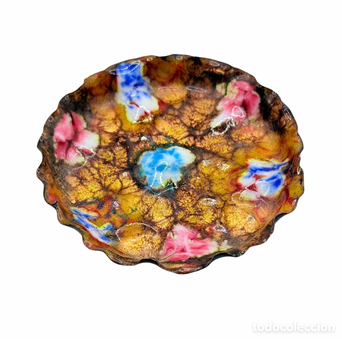 Antig&uuml;edades: Plato de Cobre Esmaltado