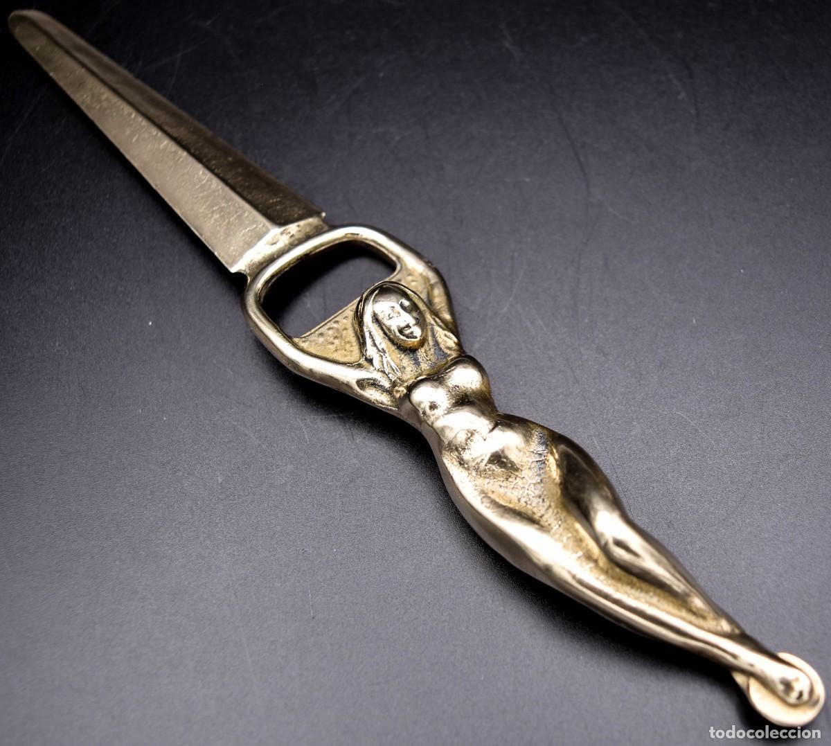 Antig&uuml;edades: Abrecartas en bronce - Art dec&oacute; - Foto 6