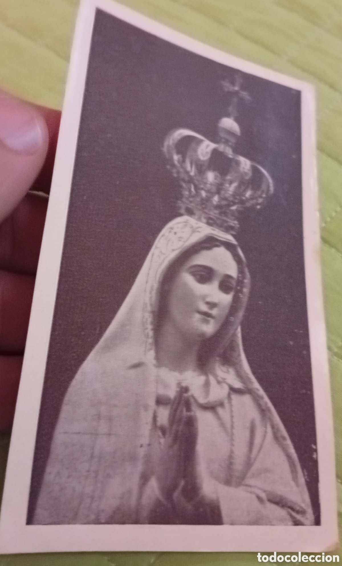 Antig&uuml;edades: Antigua estampa religiosa de la virgen de F&aacute;tima