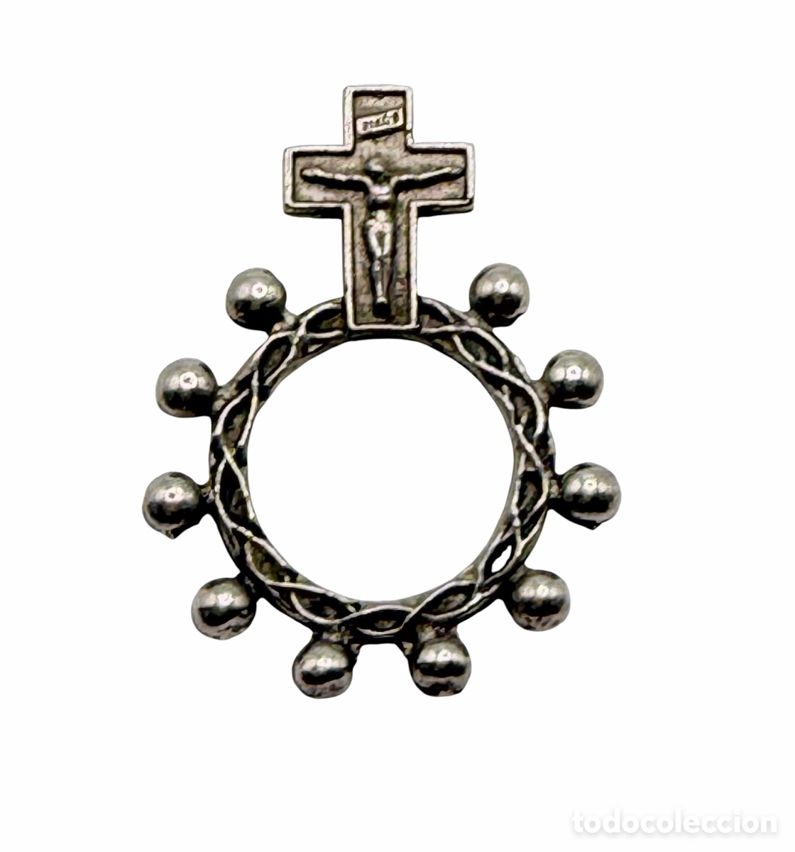 Oggetti Antichi: Antiguo Anillo Rosario Religioso