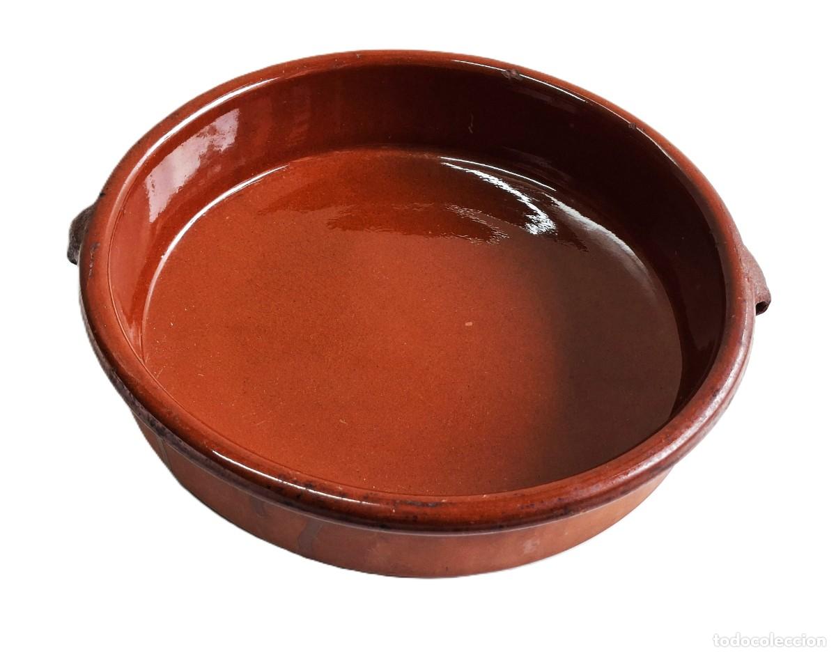 Antiguidades: Cazuela de Barro con Asas 27 cm.Miel