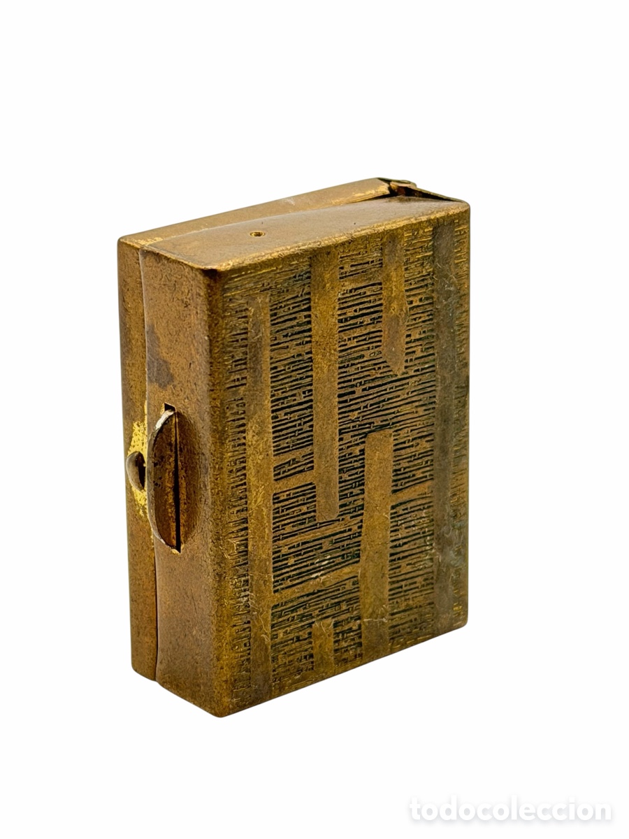 Antiguidades: Antigua Caja Dorada de Metal