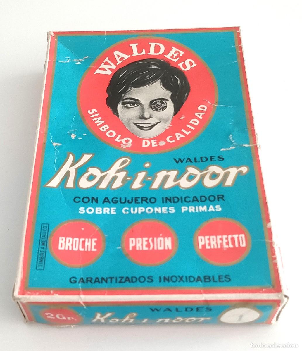 Antig&uuml;edades: Antigua caja vac&iacute;a broches a presi&oacute;n (corchetes) Waldes Koh-i-noor (3)