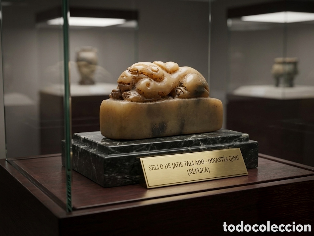 Antig&uuml;edades: Sello de jade de la Dinast&iacute;a Qing.