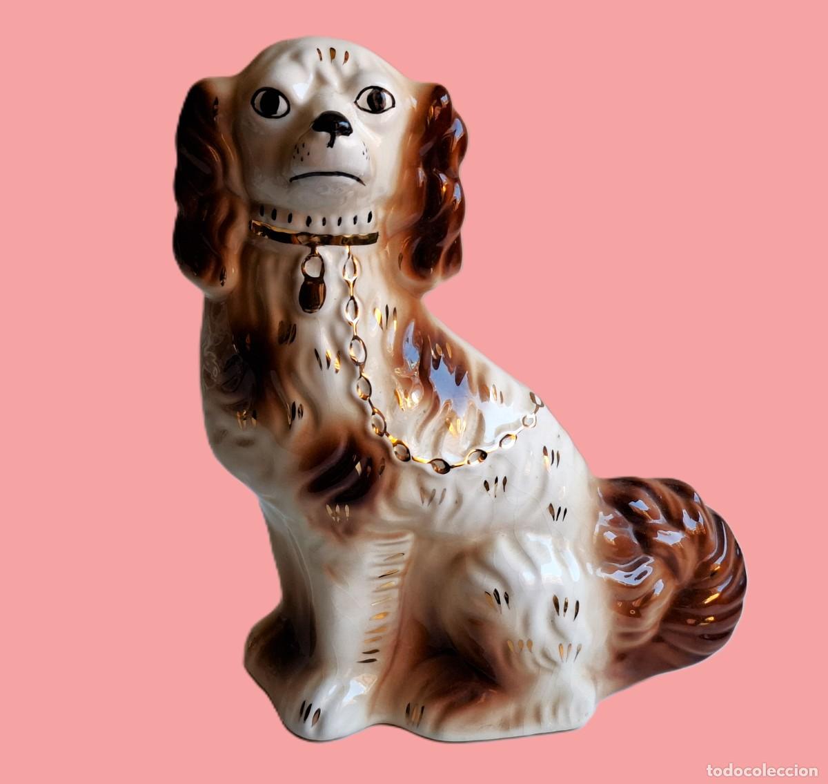 Antiquit&eacute;s: PRECIOSA FIGURA DE PORCELANA - PERRO - ENGLAND - 33.CM ALTO