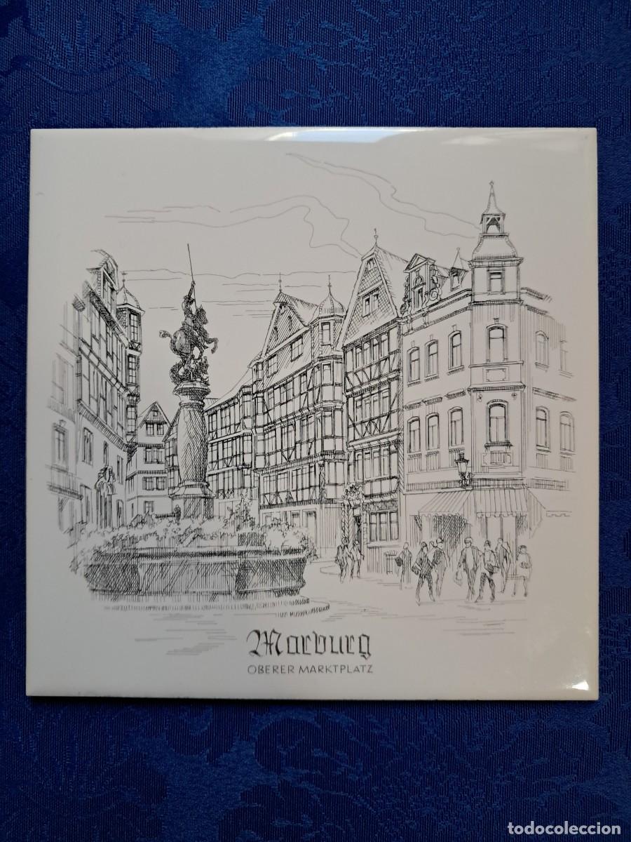 Antiquit&eacute;s: Azulejo/rajola de MARBURG, ciudad de Alemania Comprada el 1989