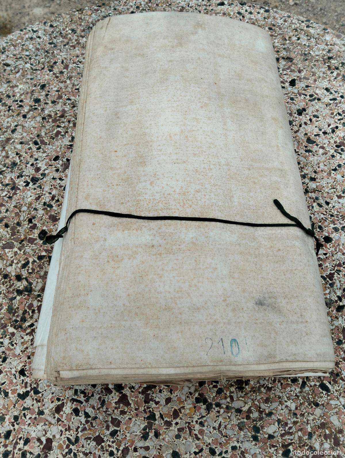Antiquit&eacute;s: Rollo de tela antiguo algod&oacute;n hilo o lino para tela a metros blanco 33 metros sin uso 33 m