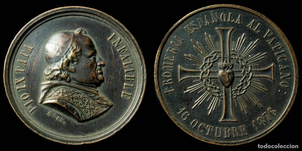 Oggetti Antichi: Medalla Religiosa Siglo XIX - PIO IX - 34x34 mm.