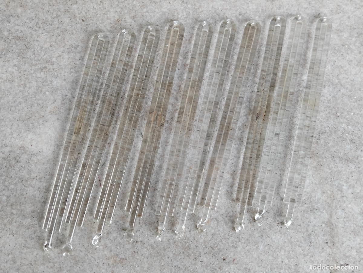 Antig&uuml;edades: Lote 10 unidades l&aacute;grimas de cristal transparente antiguas 14-15cm