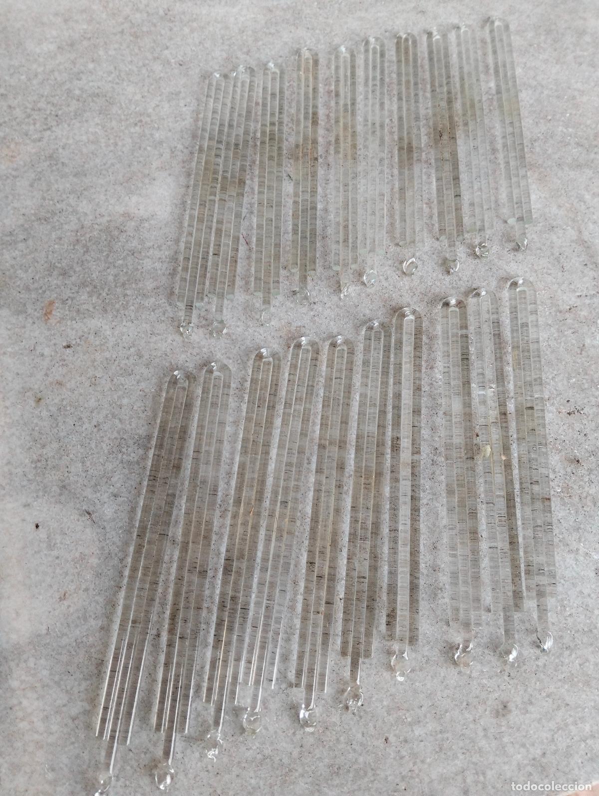 Antig&uuml;edades: Lote 20 unidades l&aacute;grimas de cristal transparente antiguas 14-15cm