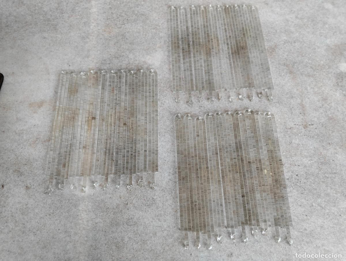 Antig&uuml;edades: Lote 30 unidades l&aacute;grimas de cristal transparente antiguas 14-15cm