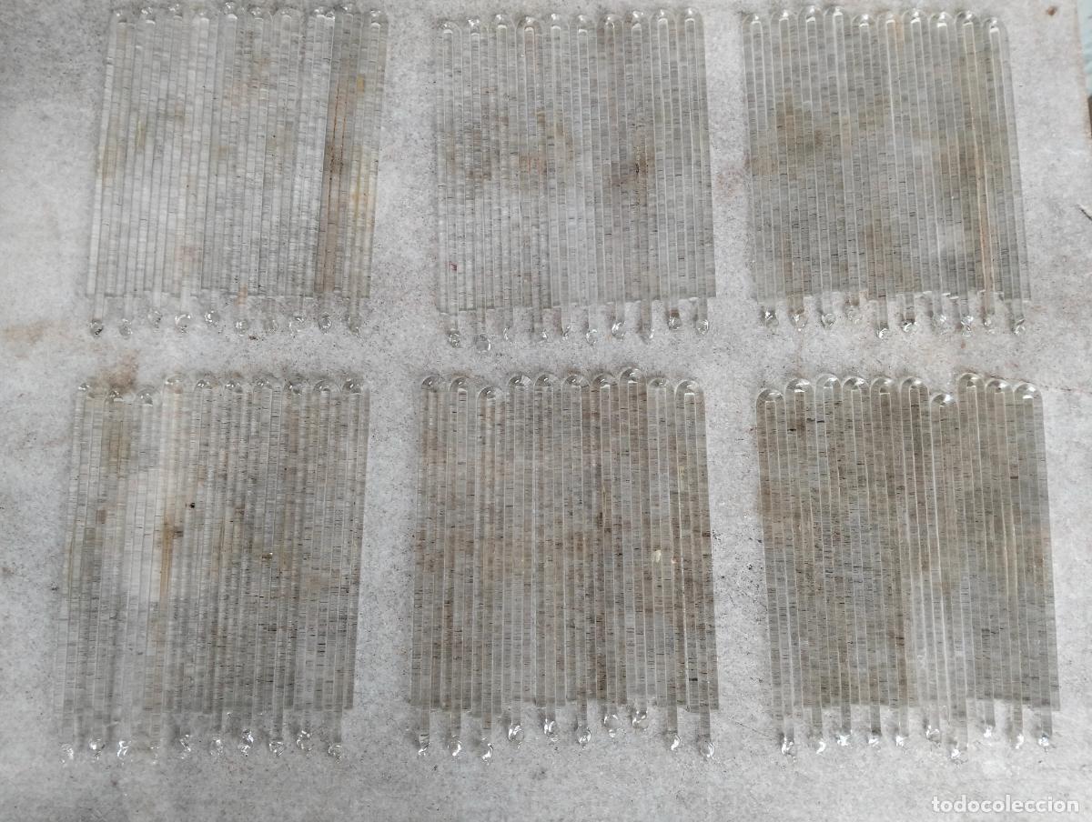 Antig&uuml;edades: Lote 60 unidades l&aacute;grimas de cristal transparente antiguas 14-15cm