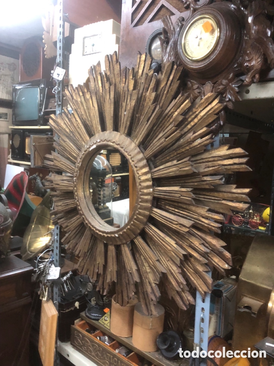 Antig&uuml;edades: Espejo marco forma sol - Foto 2