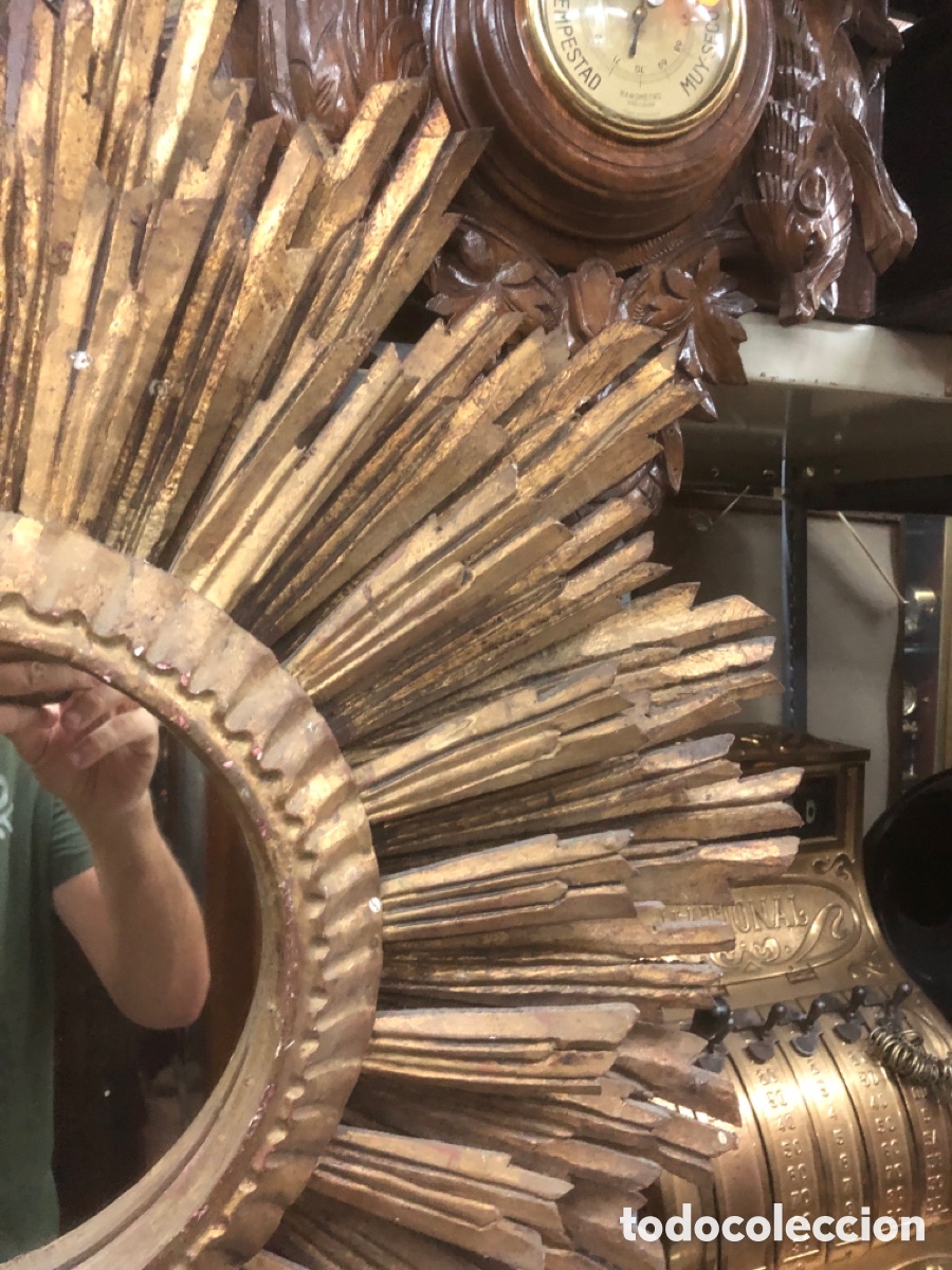 Antig&uuml;edades: Espejo marco forma sol - Foto 4