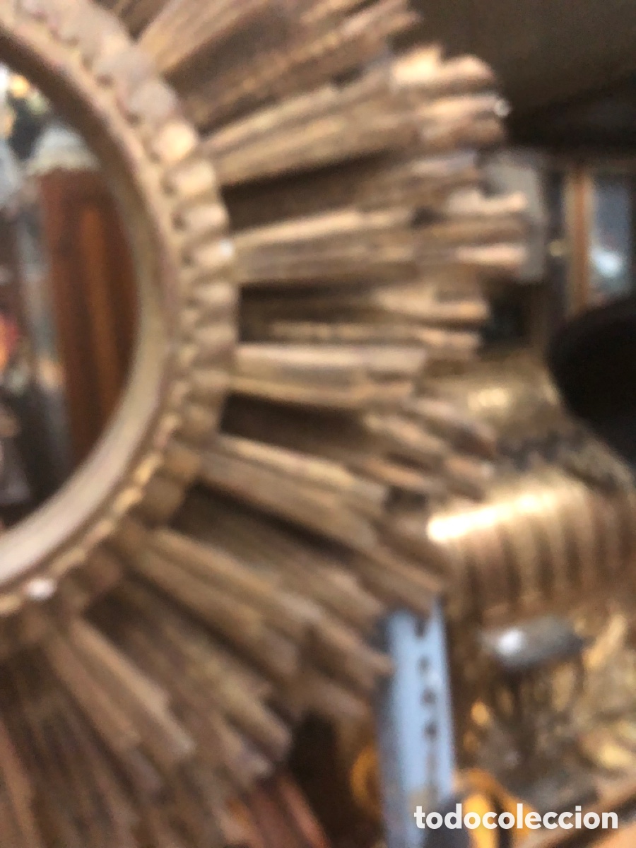 Antig&uuml;edades: Espejo marco forma sol - Foto 5