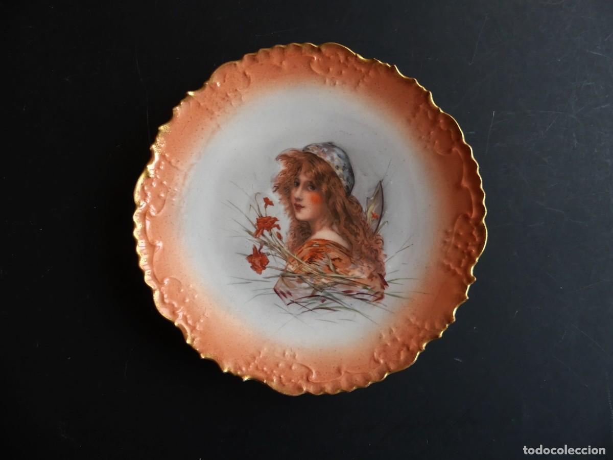 Antig&uuml;edades: BELLO PLATO DE PORCELANA DE MANUFACTURA FRANCESA( PAGO POR BIZUM )
