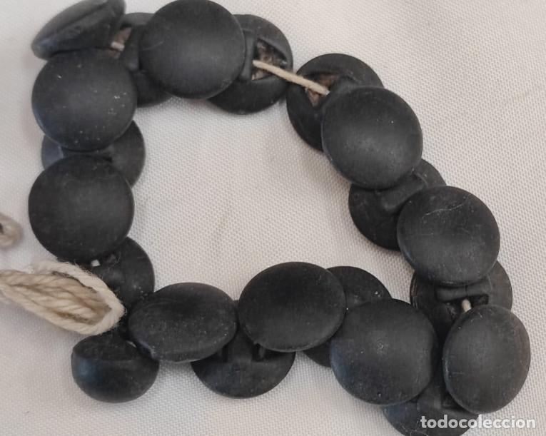 Antiquit&eacute;s: LOTE DE 21 BOTONES ANTIGUOS NEGROS, 14 MM, MATERIAL DURO