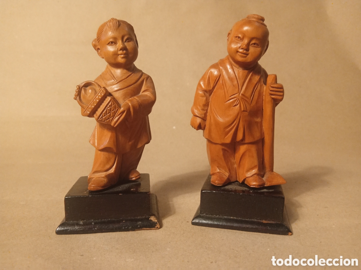 Antig&uuml;edades: Pareja figuras Revoluci&oacute;n Cultural China a&ntilde;os 60/70