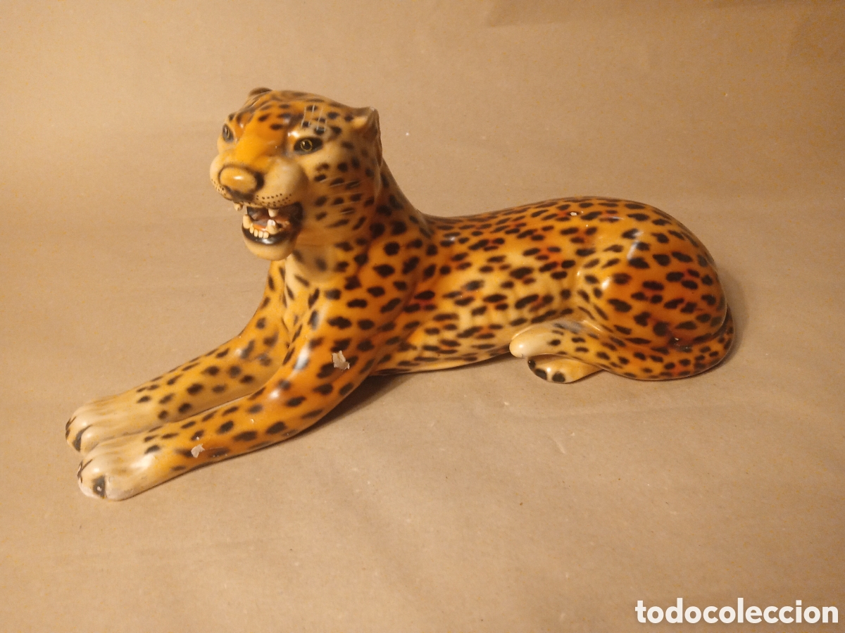 Antig&uuml;edades: Figura Leopardo estilo Hollywood Regency a&ntilde;os 60