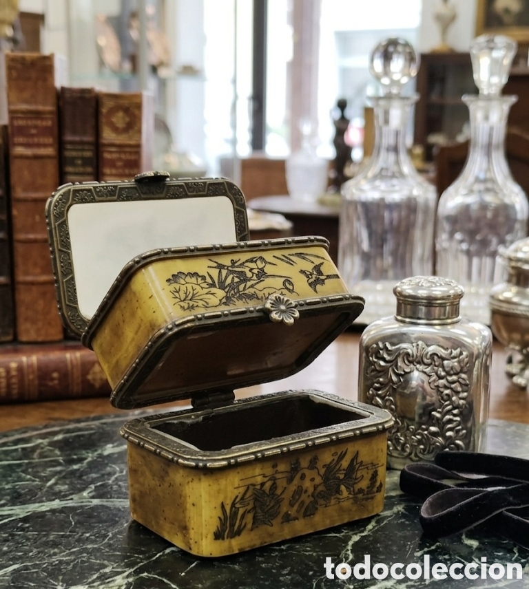 Antig&uuml;edades: Maravillosa caja china doble compartimento
