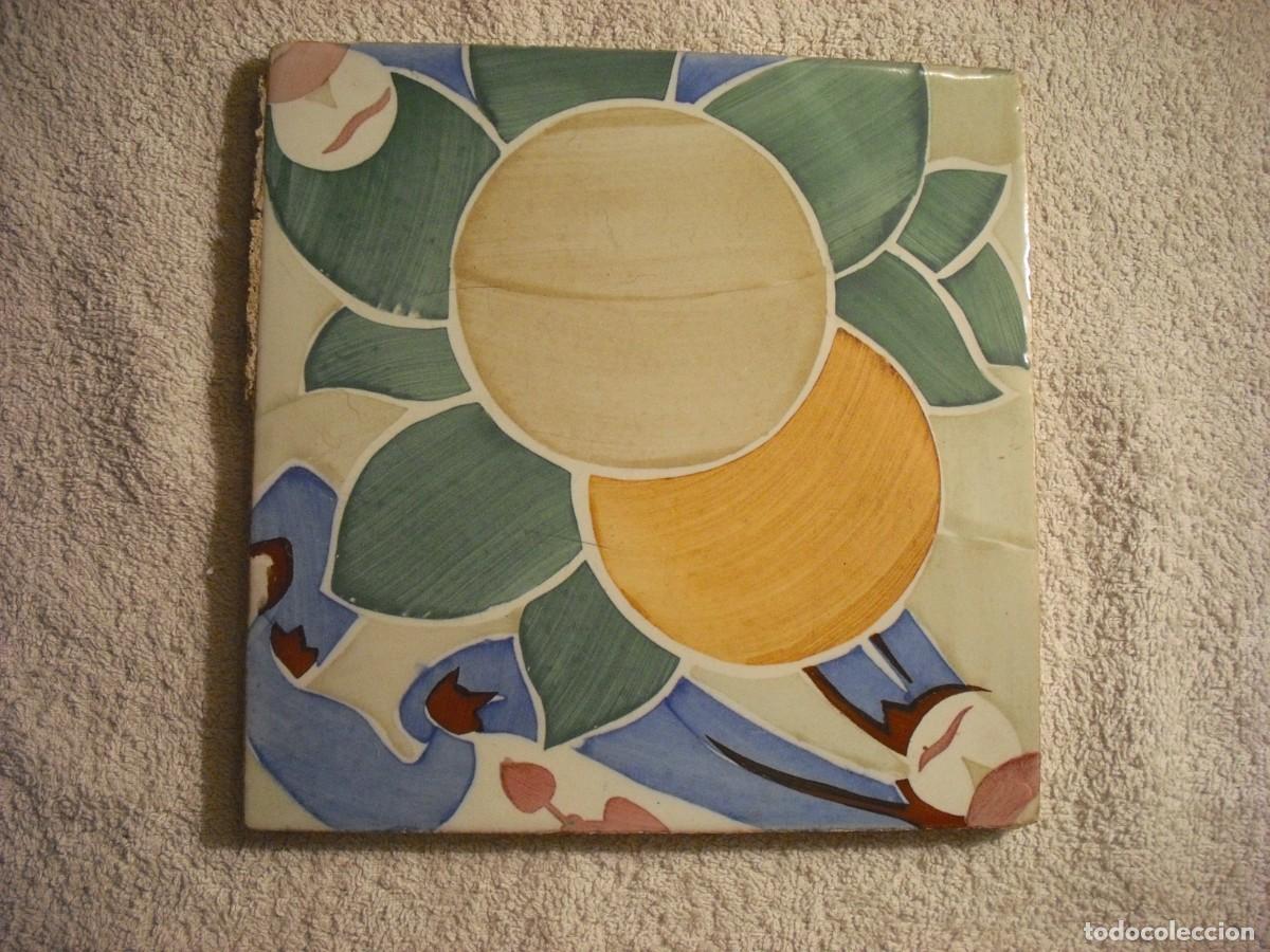 Antiques: ANTIGUO AZULEJO MODERNISTA CATALAN 20 X 20 CM