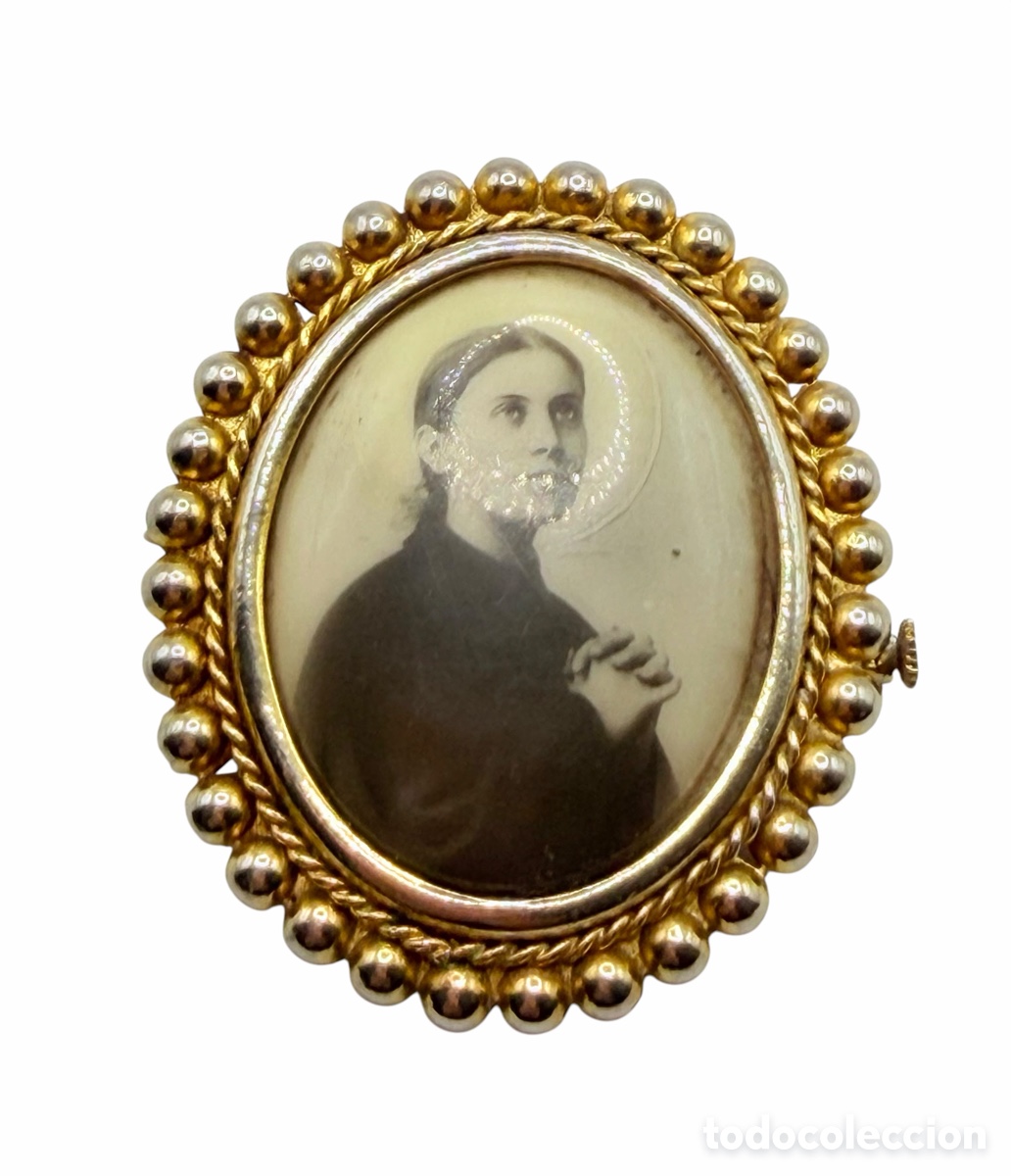 Oggetti Antichi: Antiguo Broche Religioso